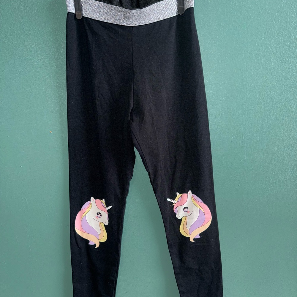 H&M Black Unicorn Kids Leggings